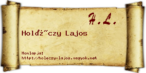 Holéczy Lajos névjegykártya